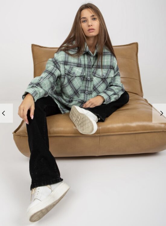 Silts rūtains krekls /gaiši mentola/