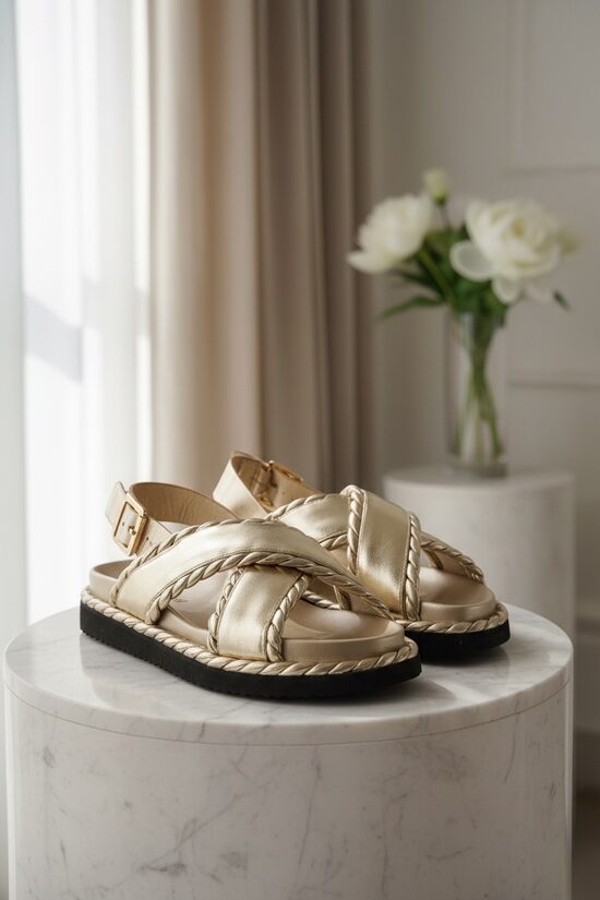 Sandales zelta krāsa