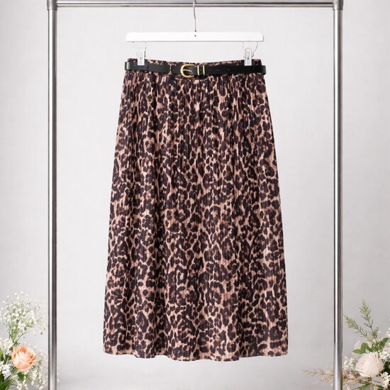 Leoparda svārki ar jostiņu